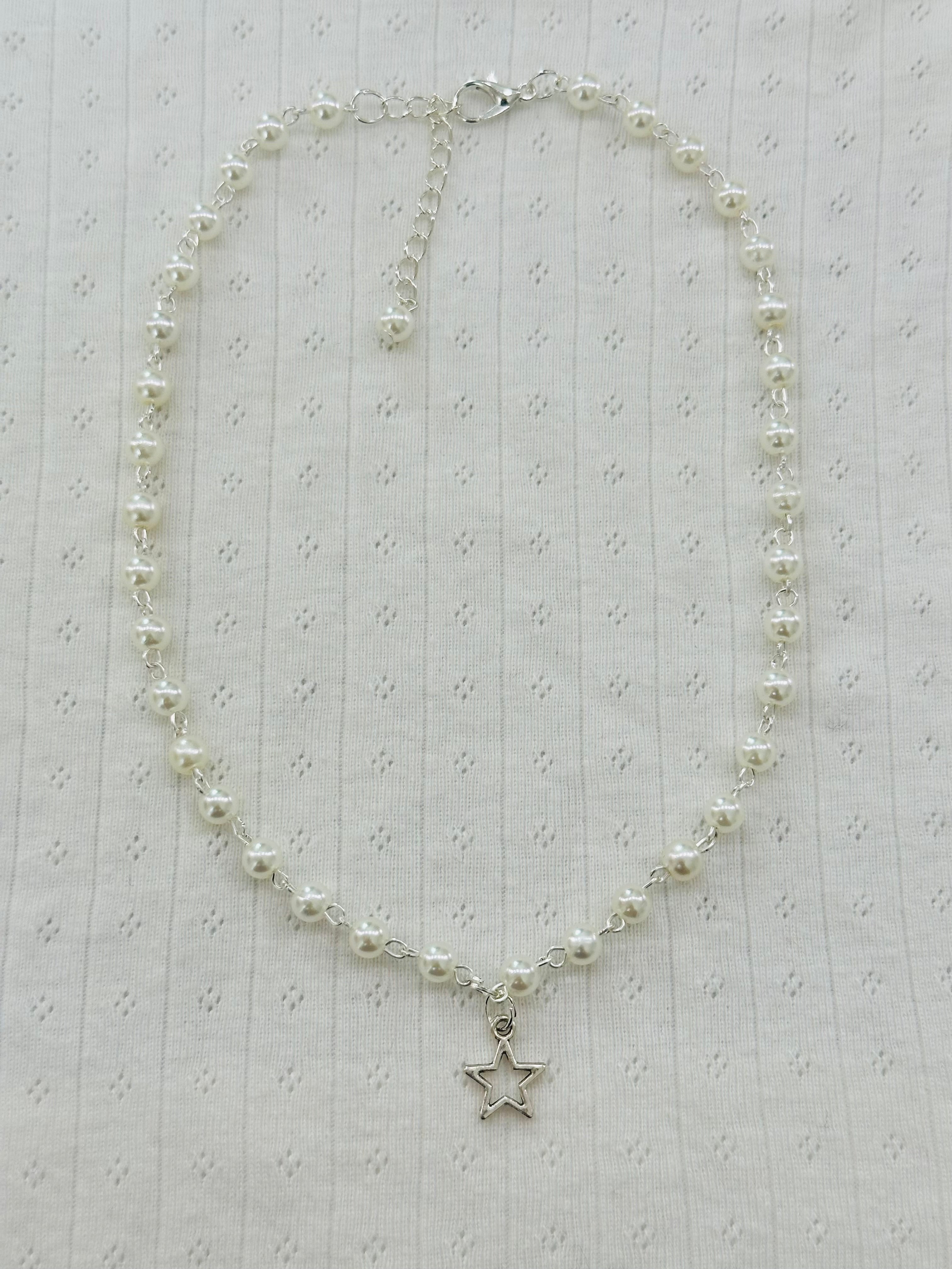 Pearl Chain Necklace with Star Charm!