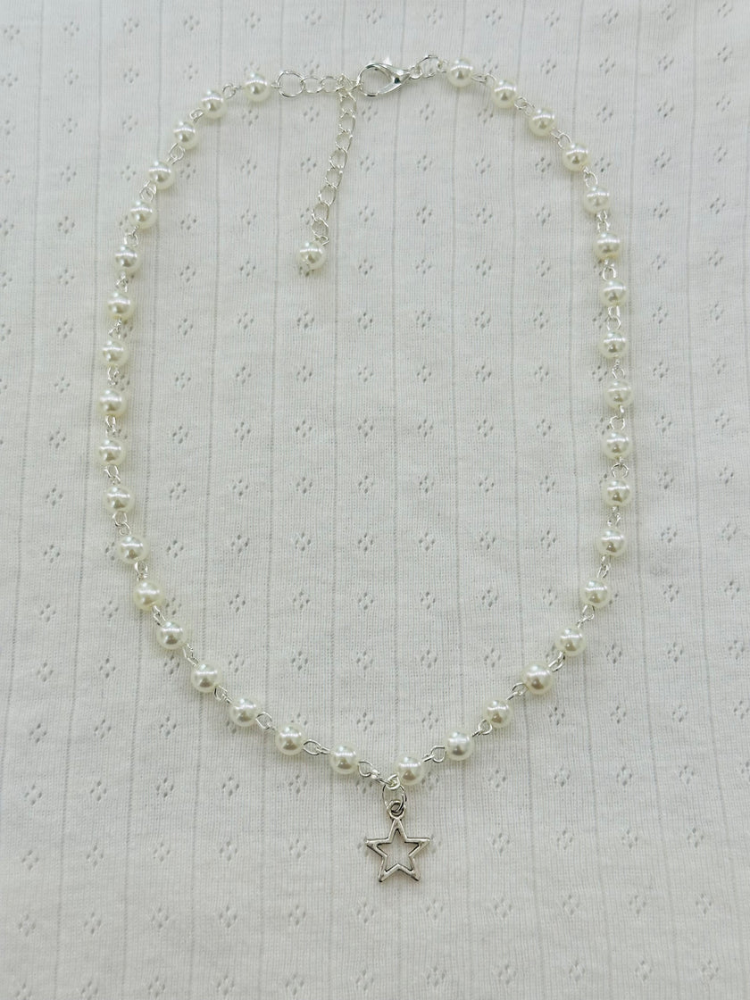 Pearl Chain Necklace with Star Charm!
