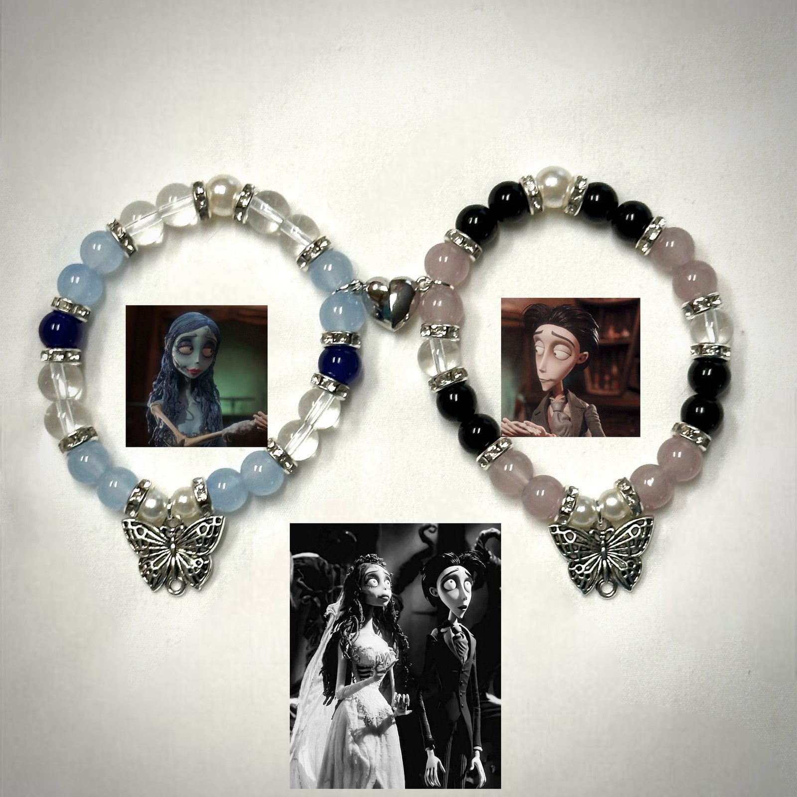 Emily and Victor Corpse Bride Matching Bracelets