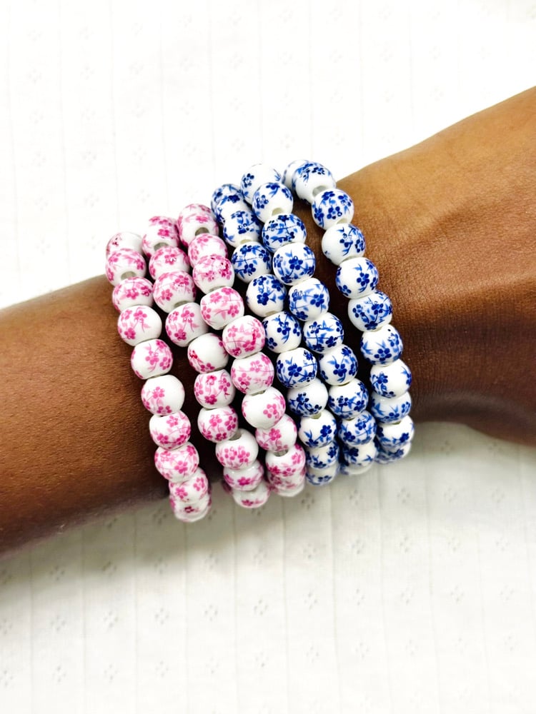 Floral Porcelain Bracelets