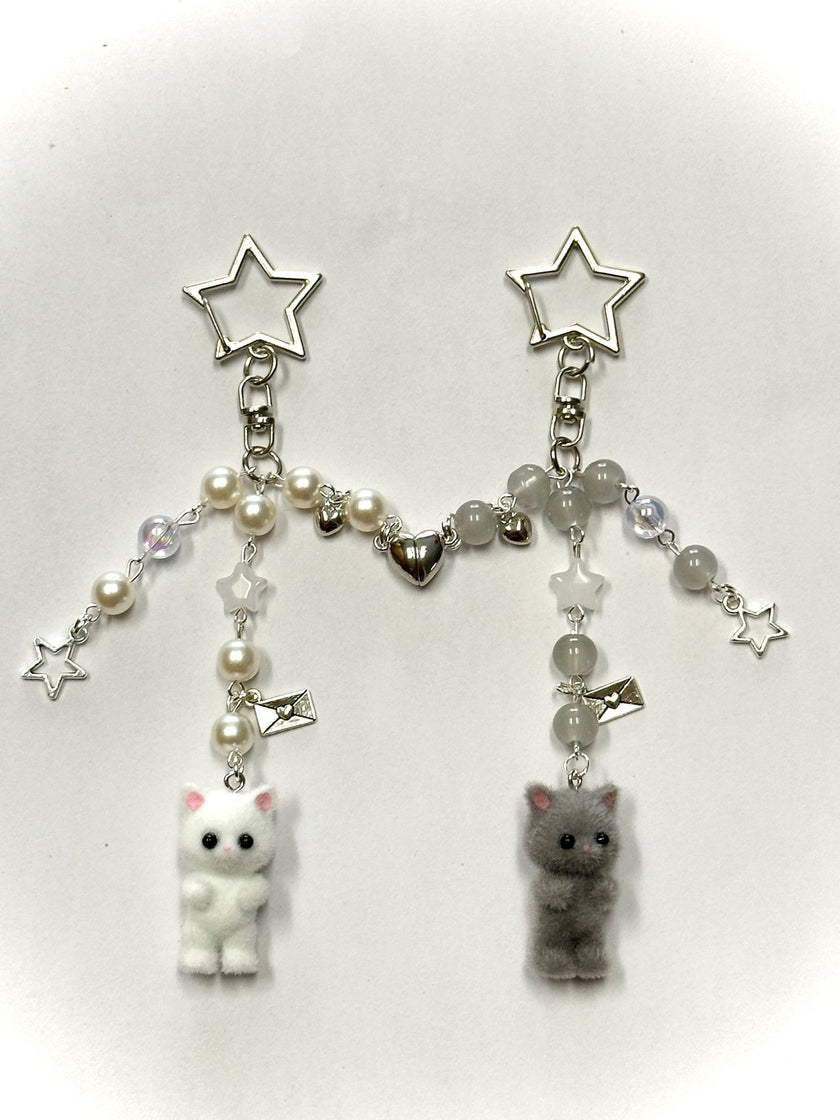 Fuzzy Cats Matching Keychains!