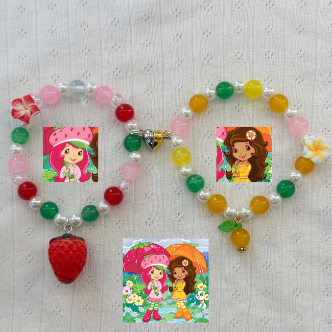 Strawberry Shortcake and Orange Blossom Matching Bracelets